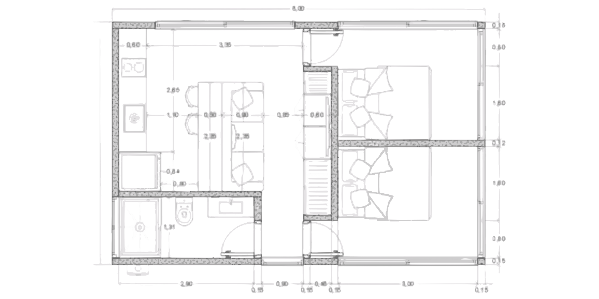 Distribución inteligente y funcional en tan solo 40 metros cuadrados.